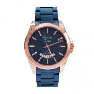 Alexandre Christie AC 8676 Rosegold Blue Man MDBURBU